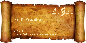 Luif Zsombor névjegykártya